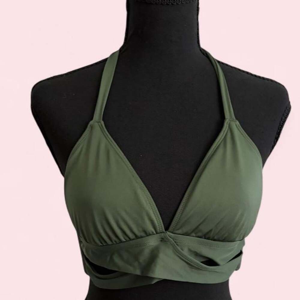 Kona Sol Women's Green and Khaki Bikini-and-tankini-tops